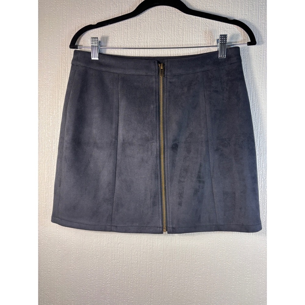 Mia Moda NWT Faux Suede Navy Mini Zip Front Size L